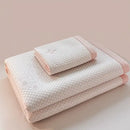 Embroidered bear white & pink cooling feel mat set bedroom mattress