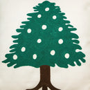 Embroidered christmas tree red & green cushion cover living room
