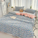 Embroidered double gauze rabbit print quilt bedroom comforter