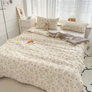 Embroidered double gauze rabbit print quilt bedroom comforter