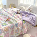 Embroidered double gauze rabbit print quilt bedroom comforter