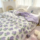 Embroidered double gauze rabbit print quilt bedroom comforter