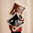 Embroidered dragon year pillowcase rust & white living room decor
