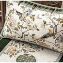 Embroidered dream floral birds dark green velvet cushion covers living room