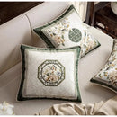 Embroidered dream floral birds dark green velvet cushion covers living room