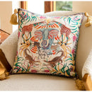 Embroidered elephant jungle paradise throw pillow – living room decor