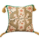 Embroidered elephant jungle paradise throw pillow – living room decor