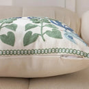 Embroidered floral bird white office cushion pillowcase office