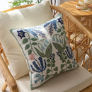 Embroidered floral bird white office cushion pillowcase office