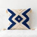Embroidered geometric leaves pillow cover living room tasseled decor