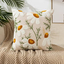 Embroidered green and gold fish pillow cover living room