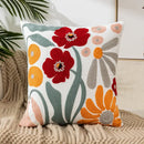 Embroidered green and gold fish pillow cover living room