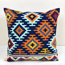 Embroidered kilim style cushion cover – living room geometric pillow