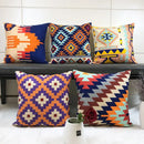 Embroidered kilim style cushion cover – living room geometric pillow