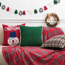 Embroidered red snowman cartoon christmas pillow covers living room