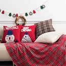 Embroidered red snowman cartoon christmas pillow covers living room
