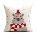 Embroidered red snowman cartoon christmas pillow covers living room