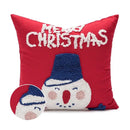 Embroidered red snowman cartoon christmas pillow covers living room
