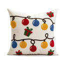 Embroidered red snowman cartoon christmas pillow covers living room