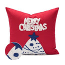 Embroidered red snowman cartoon christmas pillow covers living room