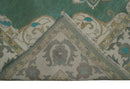 Emerald Green 8x10 Hand Knotted Vintage Persian Medallion Traditional Rug | TRDCP768810