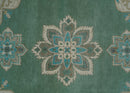 Emerald Green 8x10 Hand Knotted Vintage Persian Medallion Traditional Rug | TRDCP768810