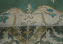 Emerald Green 8x10 Hand Knotted Vintage Persian Medallion Traditional Rug | TRDCP768810