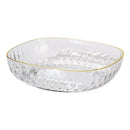 Emerald green crystal fruit plate dining room gold rim tray