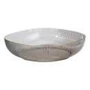 Emerald green crystal fruit plate dining room gold rim tray