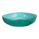 Emerald green crystal fruit plate dining room gold rim tray