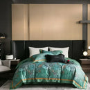 Emerald green & gold egyptian cotton bedding set bedroom linens