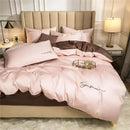 Emerald green & pink egyptian cotton bedding set bedroom duvet cover