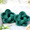 Emerald green star knotted lumbar cushion bedroom velvet pillow