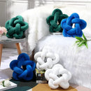 Emerald green star knotted lumbar cushion bedroom velvet pillow