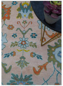 Emmy Custom Made Traditional Design Peach Hand Knotted Wool Rug