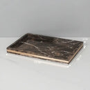 Emperador dark marble bathroom set brown & gold accessories