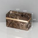 Emperador dark marble bathroom set brown & gold accessories