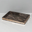 Emperador dark marble bathroom set brown & gold accessories