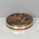 Emperador dark marble bathroom set brown & gold accessories