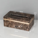 Emperador dark marble bathroom set brown & gold accessories
