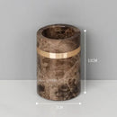 Emperador dark marble bathroom set brown & gold accessories