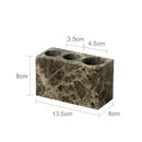 Emperador dark marble bathroom set with chrome accents