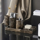 Emperador dark marble bathroom set with chrome accents
