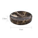 Emperador dark marble bathroom set with chrome accents