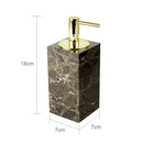 Emperador dark marble bathroom set with chrome accents
