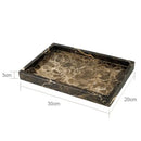 Emperador dark marble bathroom set with chrome accents
