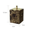 Emperador dark marble bathroom set with chrome accents