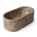 Emperador Light Marble Rectangular Bathtub - 29.5"x67"x19.5" - Honed