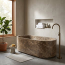 Emperador Light Marble Rectangular Bathtub - 29.5"x67"x19.5" - Honed