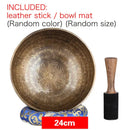 Engraved gold tibetan singing bowl yoga meditation room decor